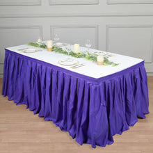 17 Feet Banquet Table Skirt Purple Pleated Polyester 