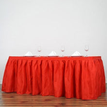 21 Feet Pleated Polyester Table Skirt In Red Color