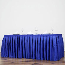 21 Feet Pleated Polyester Table Skirt In Royal Blue Color