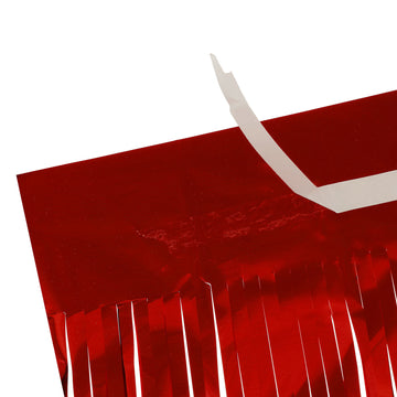 Create a Stunning Event Décor with the Red Metallic Foil Fringe Table Skirt