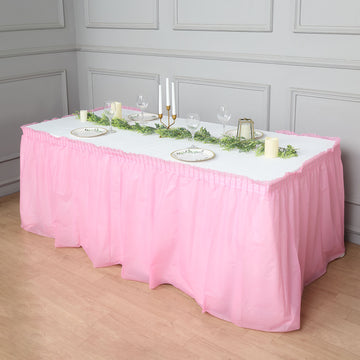 Add Elegance to Your Event with a Pink Plastic Table Skirt