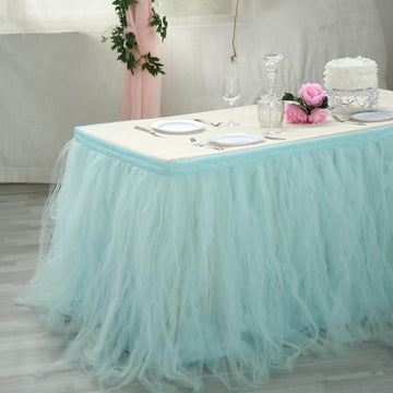 Add Elegance to Your Event with Serenity Blue Table Skirt