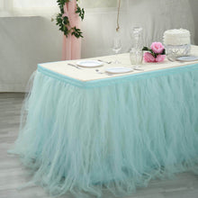 17 Feet Of Serenity Blue Tutu Table Skirt With 4 Layers Of Tulle