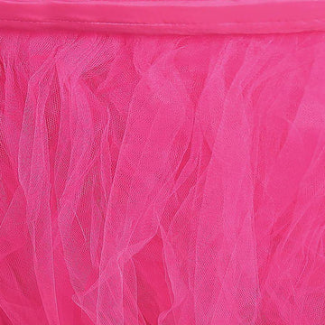 Transform Your Event with a Fuchsia Pleated Table Skirt
