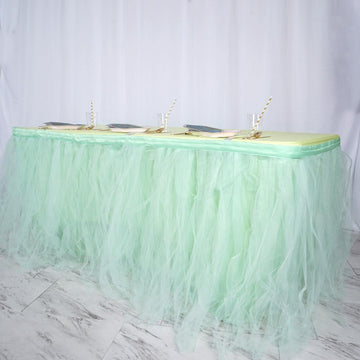 Add Elegance to Your Event with Mint Green Tulle Tutu Table Skirt