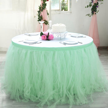 Add a Touch of Delicate Sophistication with Mint Green Tutu Table Skirt
