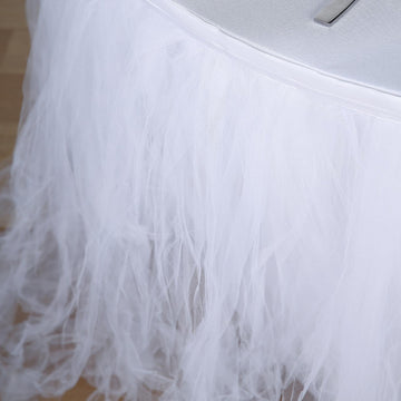Elevate Your Wedding Decor with a White Tutu Table Skirt