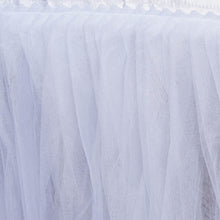 Tulle Tutu Table Skirt Two Layered Pleated With Satin Edge In White 14 Feet#whtbkgd
