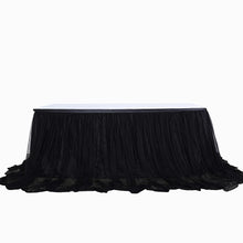 14 Feet Two Layered Black Table Skirt With 30 Inch Satin And Tulle 48 Inch Extra Length