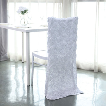Experience Unmatched Elegance with the Premium White Rosette Chair Cover