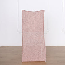 Rose Gold and Blush Metallic Shimmer Tinsel Spandex Stretch Chair Slipcover
