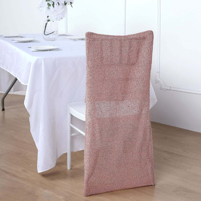 Pink sparkly chair cover for elegant dining settings