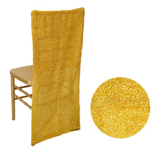 Metallic Gold Tinsel Spandex Chair Slipcover#whtbkgd