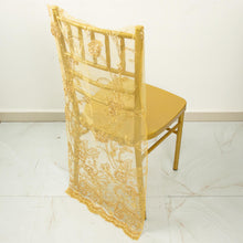 Chair Slipcover In Gold Organza Embroidered Flowers
