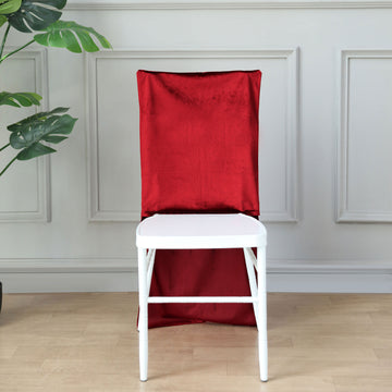 Complete Your Chiavari Chairs with the Burgundy Solid Back Chair Cover