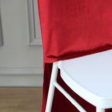 Buttery Soft Velvet Burgundy Chiavari Chair Solid Back Slipcover