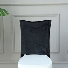 Chiavari Chair Buttery Soft Velvet Solid Back Slipcover in Black Color