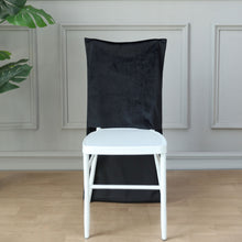 Black Colored Velvet Buttery Soft Solid Back Slipcover for Chiavari Chair