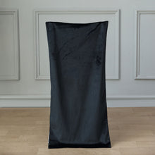 Black Chiavari Chair Solid Back Slipcover in Buttery Soft Velvet Fabric
