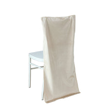 Chiavari chair slip covers: a Champagne velvet chair cover with a soft, textured feel and sheen finish on the back