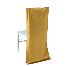 Buttery Soft Velvet Chiavari Chair Solid Back Slipcover in Gold