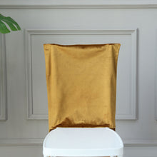 Gold Chiavari Chair Solid Back Slipcover in Buttery Soft Velvet Fabric