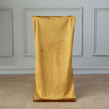 Buttery Soft Velvet Gold Chiavari Chair Solid Back Slipcover