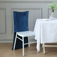 Buttery Soft Velvet Navy Blue Chiavari Chair Solid Back Slipcover