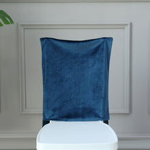 Chiavari Chair Buttery Soft Velvet Solid Back Slipcover in Navy Blue Color