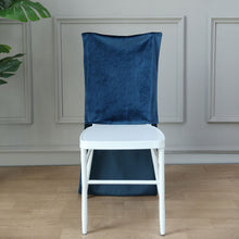 Navy Blue Colored Velvet Buttery Soft Solid Back Slipcover for Chiavari Chair