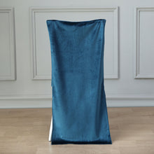 Navy Blue Chiavari Chair Solid Back Slipcover in Buttery Soft Velvet Fabric