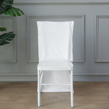 Chiavari Chair Buttery Soft Velvet Solid Back Slipcover in White Color