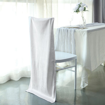 White Buttery Soft Velvet Chiavari Chair Back Slipcover
