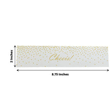 Waterproof White And Gold Cheers Labels For Wedding Parties