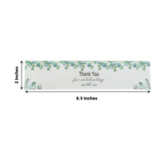 Waterproof White And Green Thank You Labels 24 Pack