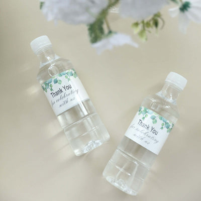 Thank You water bottles with decorative labels