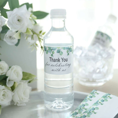 Water bottle with a "Thank You" label for celebrations.