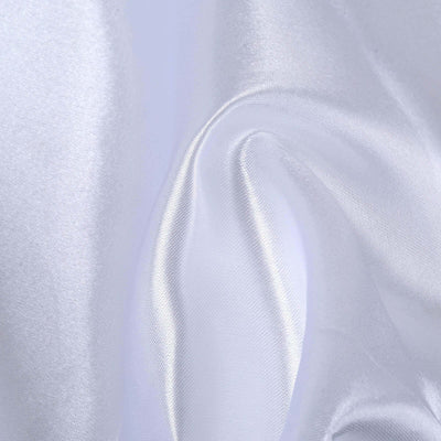 Shiny white satin fabric with smooth, flowing texture.