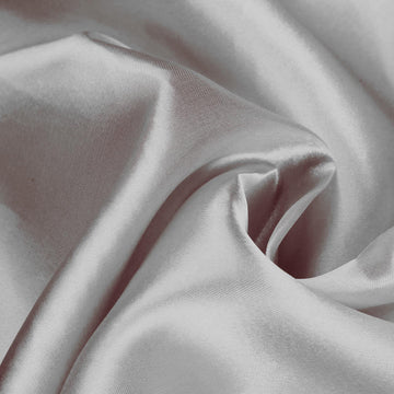 Dress Your Tables in Silver Elegance with the Seamless Satin Round Tablecloth