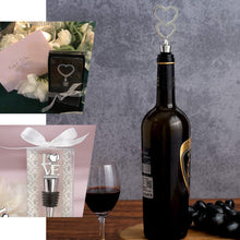 Silver Metal Studded Heart Wine Bottle Stopper Wedding Party Favors With Velvet Gift Box