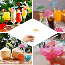 Umbrella Style Drinking Straws Multi Colored Luau Pool 50 Pack