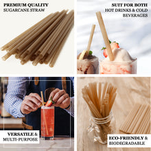8 Inch 100 Piece Compostable Drinking Straws Made From Sugarcane 