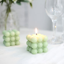 Sage Green Bubble Cube Candles Unscented Long Burn