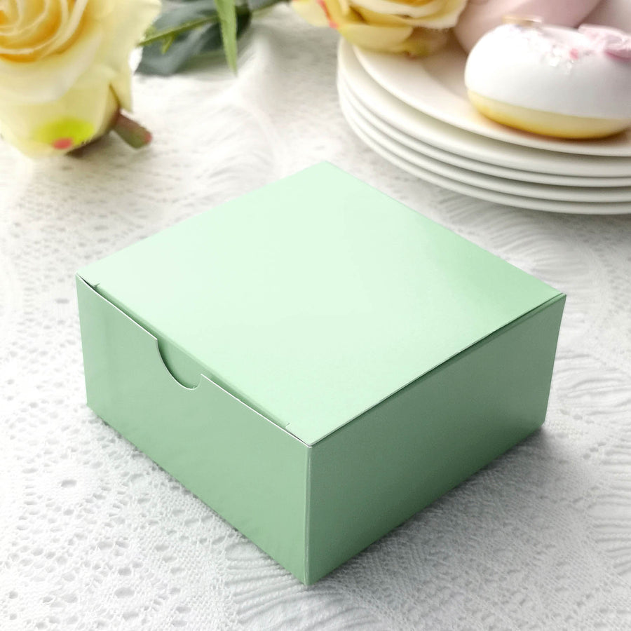 Cake Cupcake Favor Sage Green DIY 4 Inch 4 Inch 2 Inch Gift Boxes 100 Pack