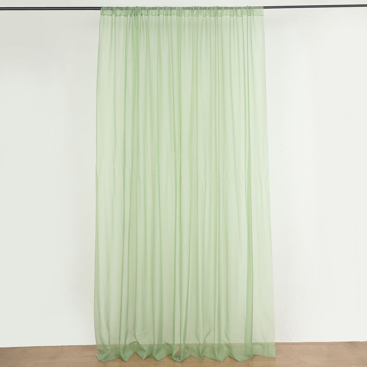 2 Pack Sage Green Fire Retardant Sheer Organza Fabric Curtain Panels 10 Feet x 10 Feet
