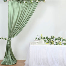 8ftx10ft Sage Green Satin Event Photo Backdrop Curtain Panel, Window Drape With Rod Pocket