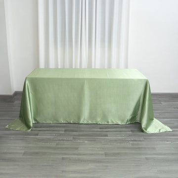 Sage Green Satin Seamless Rectangular Tablecloth 90"x132"