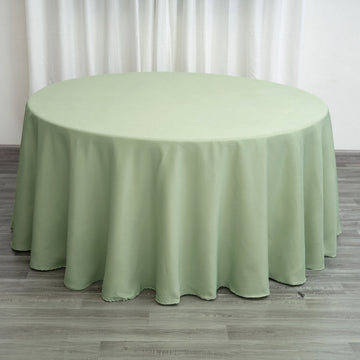 Sage Green Seamless Polyester Round Tablecloth 120"