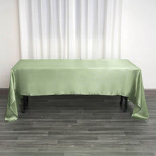 Rectangular Sage Green Satin Tablecloth 60 Inch x 126 Inch  