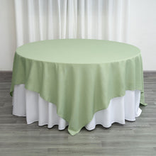 90 Inch Sage Green Square Polyester Material Table Overlay